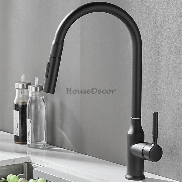 Modern kitchen sink mixer tap pull out spray additional view