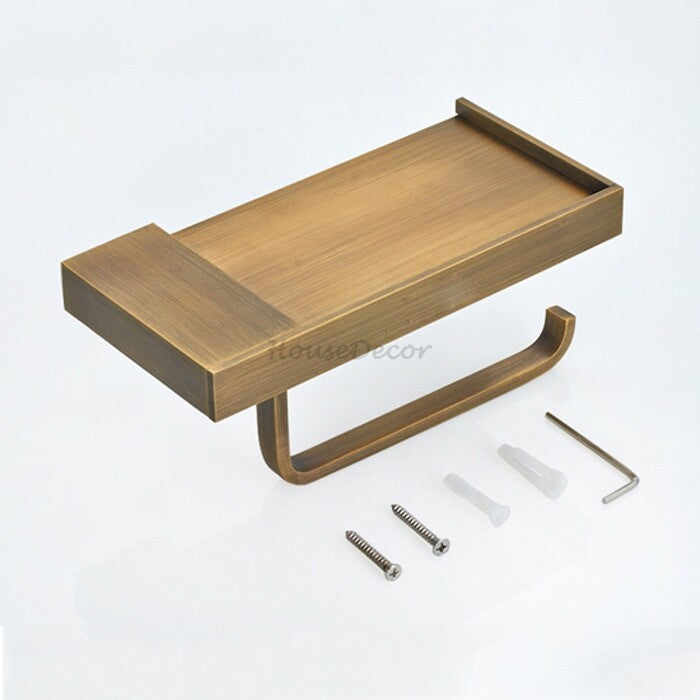 Antique Brass toilet paper holder detailed product view detail view