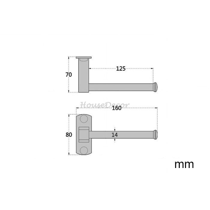 Black toilet paper holder wall mounted design additional view