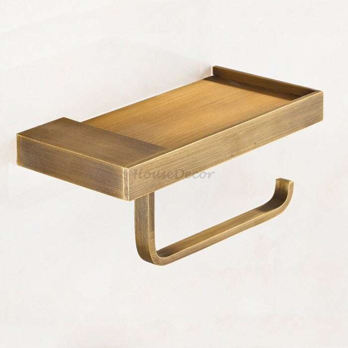 Antique Brass toilet paper holder detailed product view detail view