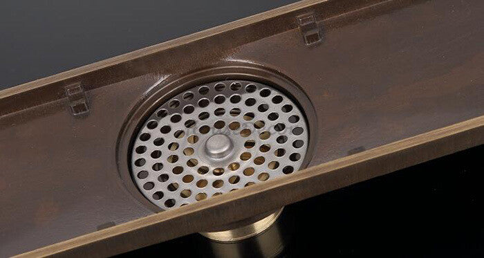 Antique Brass shower drain detailed product view additional view