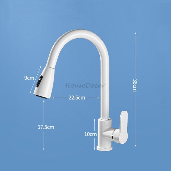 White bath shower mixer tap pull out spray additional view