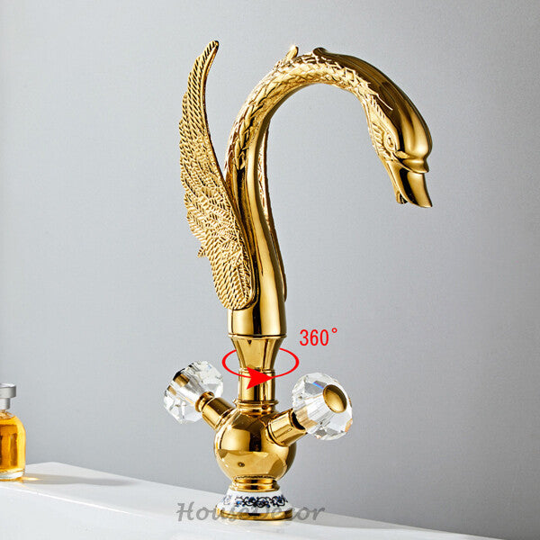 Modern bathroom basin mixer tap dual handle control additional view