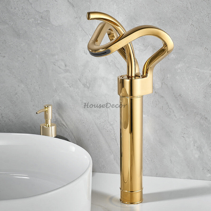 Modern bathroom basin mixer tap waterfall spout additional view