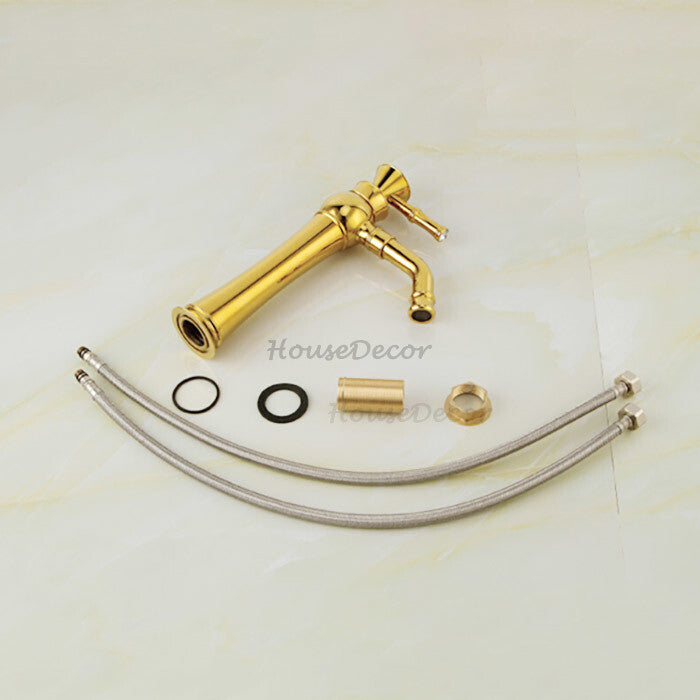 Gold bath shower mixer tap swivel spout additional view