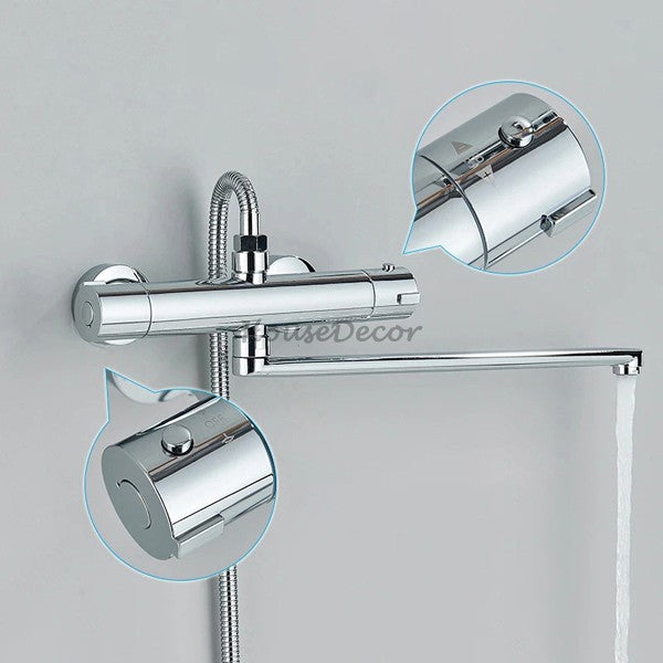 Chrome Brass bath shower mixer tap swivel spout additional view