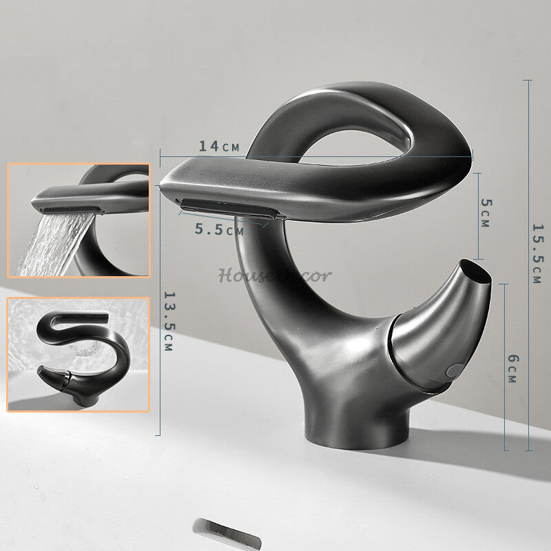 Modern bath shower mixer tap waterfall spout additional view