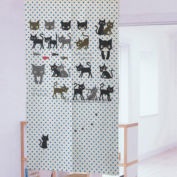 Black Fabric doorway curtain room divider design main view