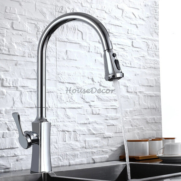 Modern kitchen sink mixer tap pull out spray additional view