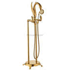 Gold bath shower mixer tap floor mounted design main view