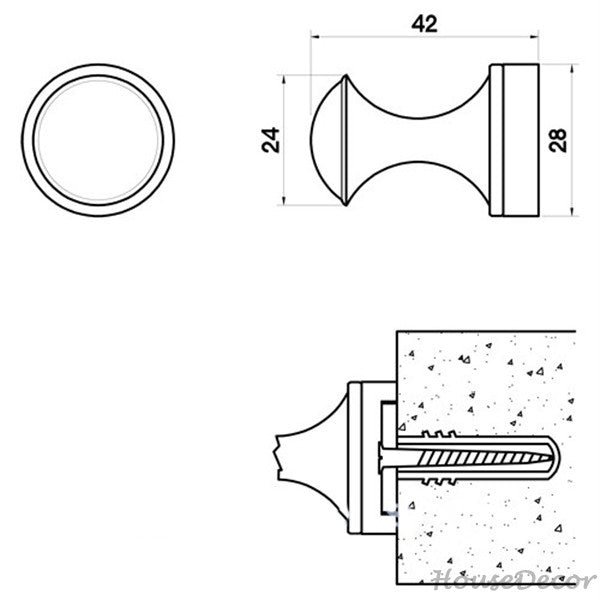 Black Brass robe hook wall mounted design detail view