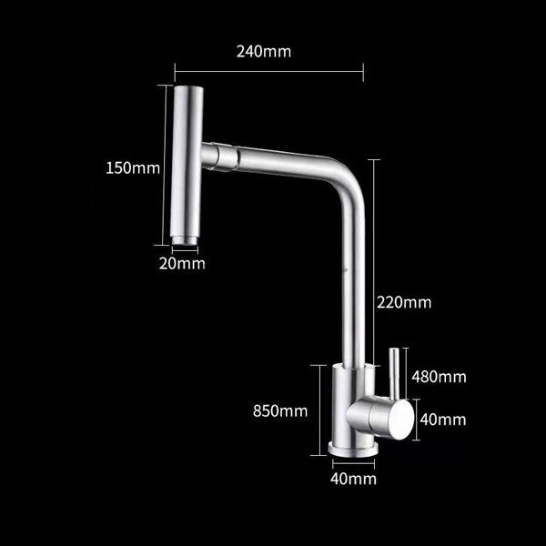 Modern kitchen sink mixer tap swivel spout additional view
