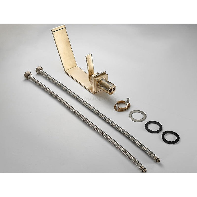 Modern bathroom basin mixer tap waterfall spout additional view