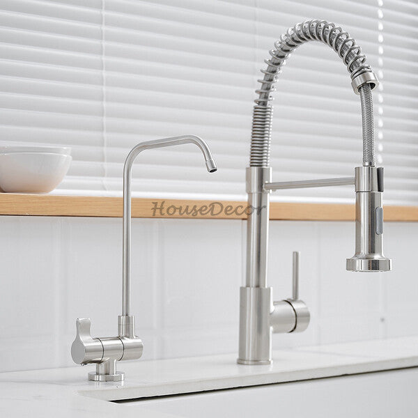 Modern kitchen sink mixer tap swivel spout additional view