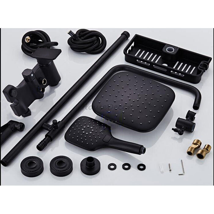 Black bath shower mixer tap handheld shower set additional view