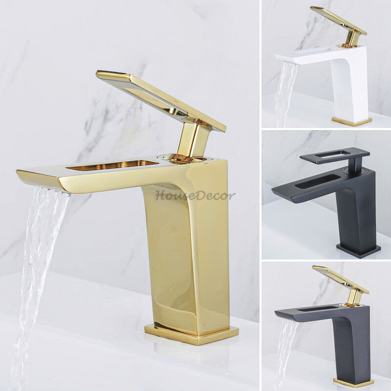 Modern bath shower mixer tap waterfall spout main view