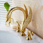 Gold bath shower mixer tap 3 hole installation additional view