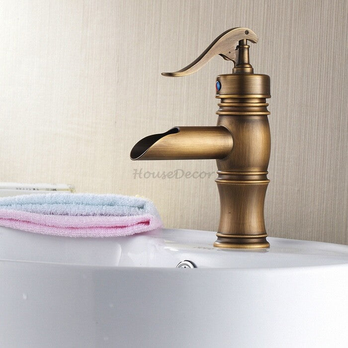Antique Brass bath shower mixer tap deck mounted design main view