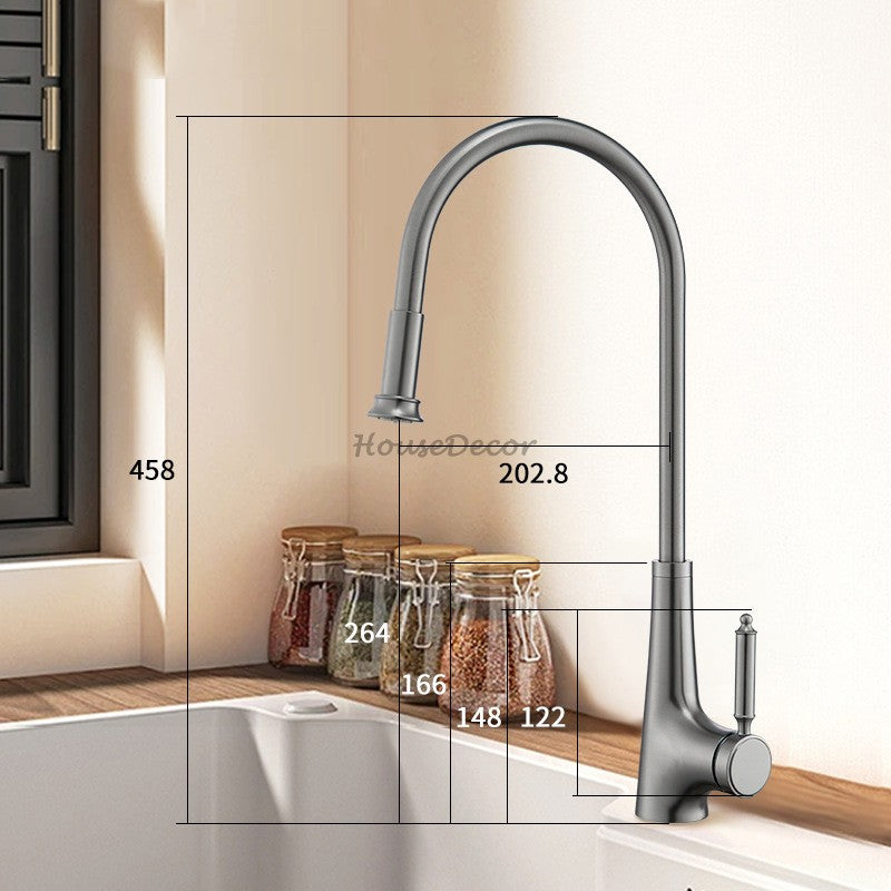 Modern Stainless Steel kitchen sink mixer tap pull out spray additional view