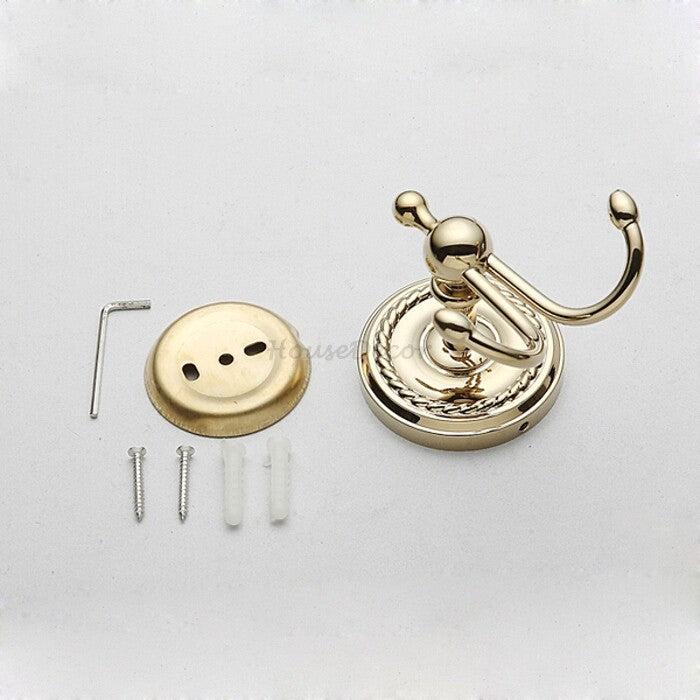 Gold robe hook wall mounted design detail view