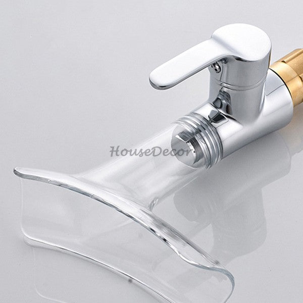Chrome bath shower mixer tap waterfall spout additional view