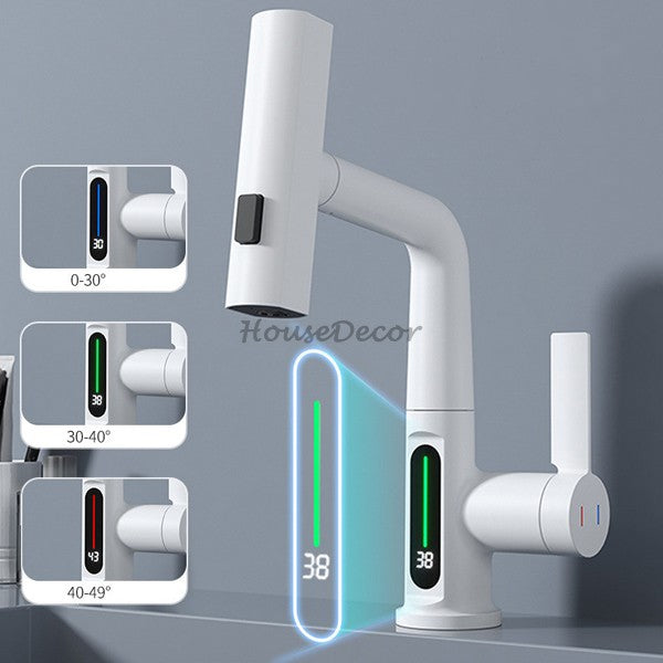 Modern bathroom basin mixer tap waterfall spout additional view