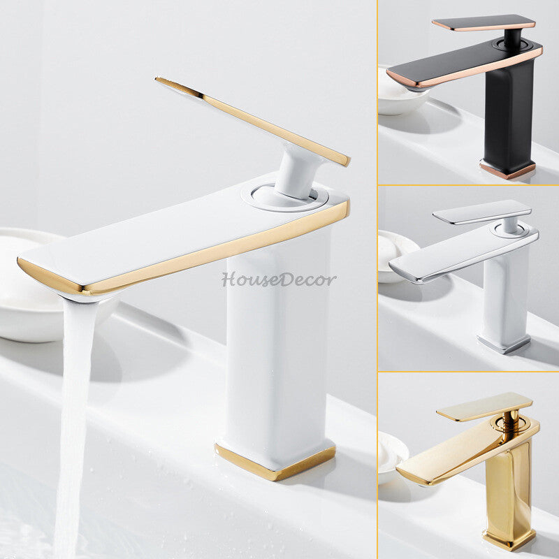 Brass bath shower mixer tap deck mounted design main view