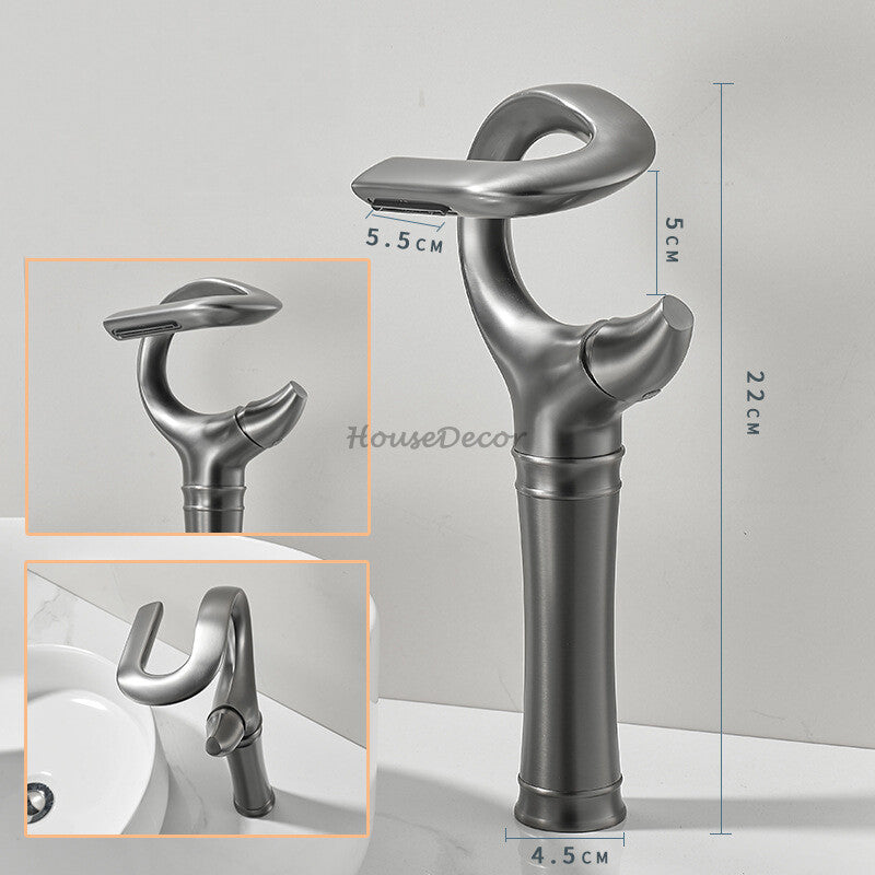 Modern bath shower mixer tap waterfall spout additional view