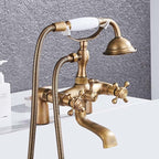 Antique Brass bath shower mixer tap deck mounted design main view