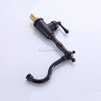 Black Brass bathroom basin mixer tap swivel spout detail view