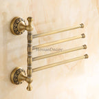 Brass towel rack swivel spout detail view