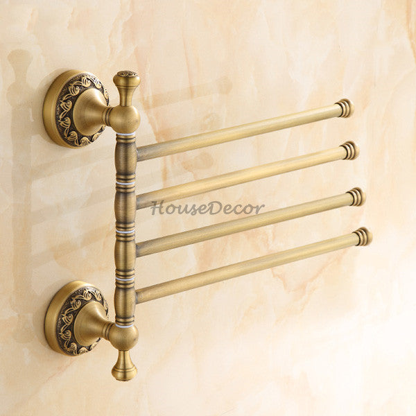 Brass towel rack swivel spout detail view