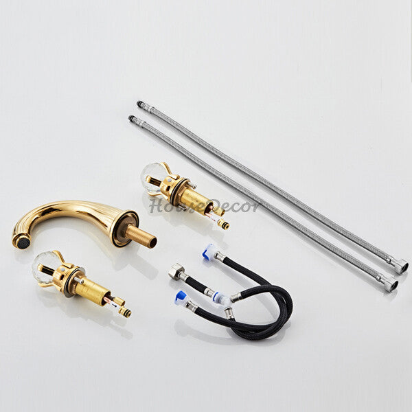 Modern bathroom basin mixer tap 3 hole installation additional view