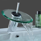 Chrome bath shower mixer tap waterfall spout main view