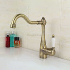 Bronze Ceramic kitchen sink mixer tap swivel spout main view