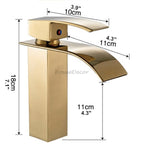 Gold bath shower mixer tap waterfall spout additional view