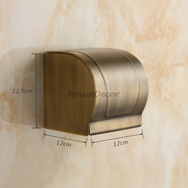 Antique Brass toilet paper holder wall mounted design detail view