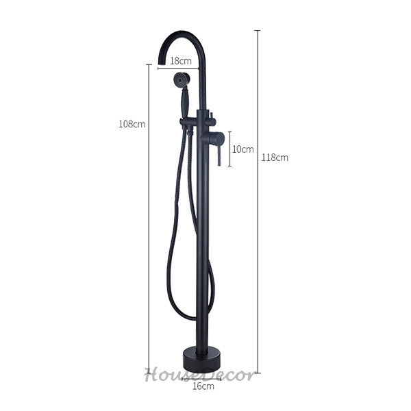 Black bath shower mixer tap floor mounted design additional view