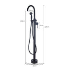 Black bath shower mixer tap floor mounted design additional view