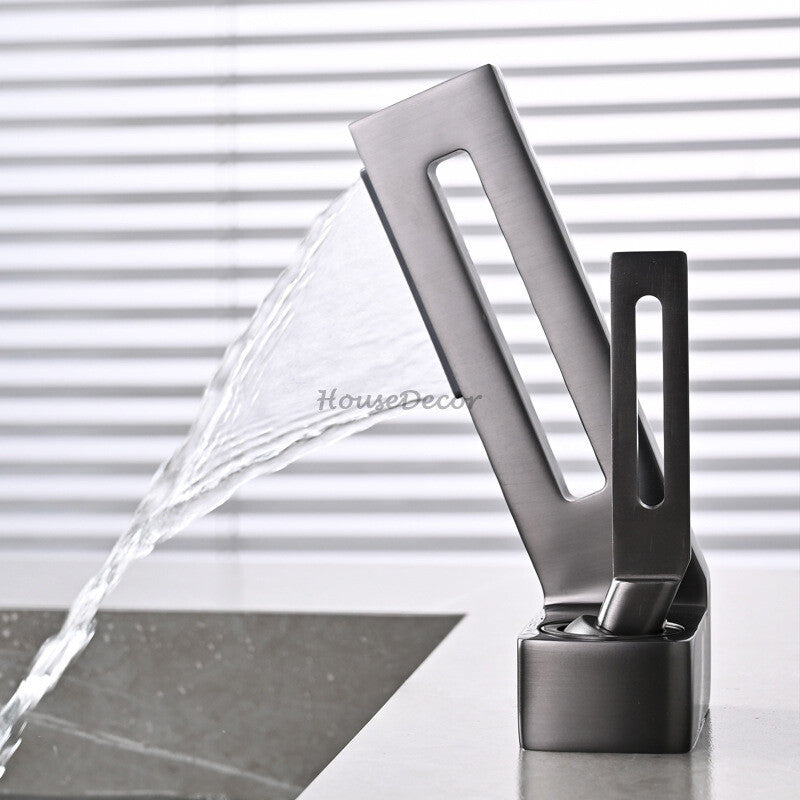 Modern bath shower mixer tap waterfall spout additional view