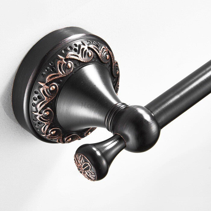 Black Brass toilet paper holder wall mounted design detail view