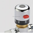 Modern bath shower mixer tap thermostatic control detail view