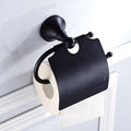 Black toilet paper holder detailed product view main view