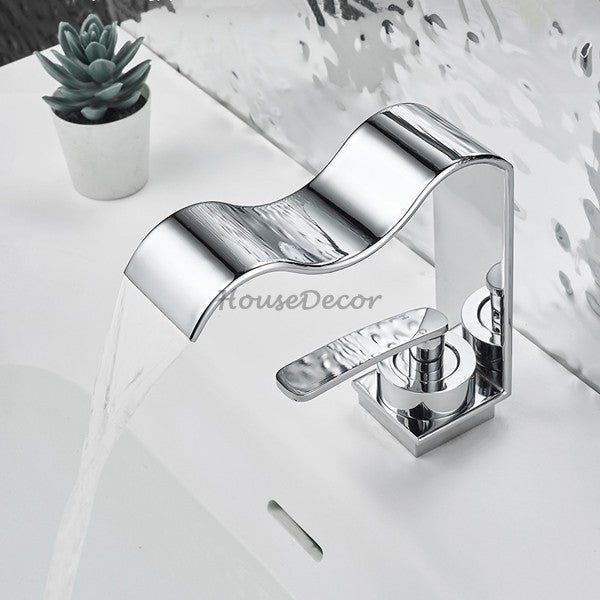 Modern Brass bath shower mixer tap waterfall spout additional view