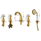Gold bath shower mixer tap detailed product view additional view