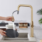 Modern kitchen sink mixer tap pull out spray additional view