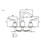 Chrome Ceramic bathroom basin mixer tap deck mounted design detail view