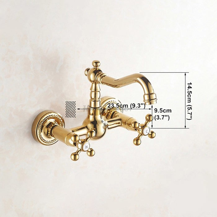 Gold Brass kitchen sink mixer tap swivel spout additional view