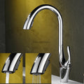 Modern kitchen sink mixer tap pull out spray detail view