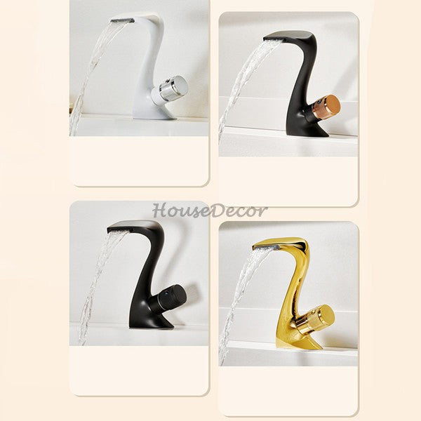 Modern bath shower mixer tap waterfall spout additional view